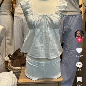 Brandy Melville odette top Elegant White Ruffled Blouse